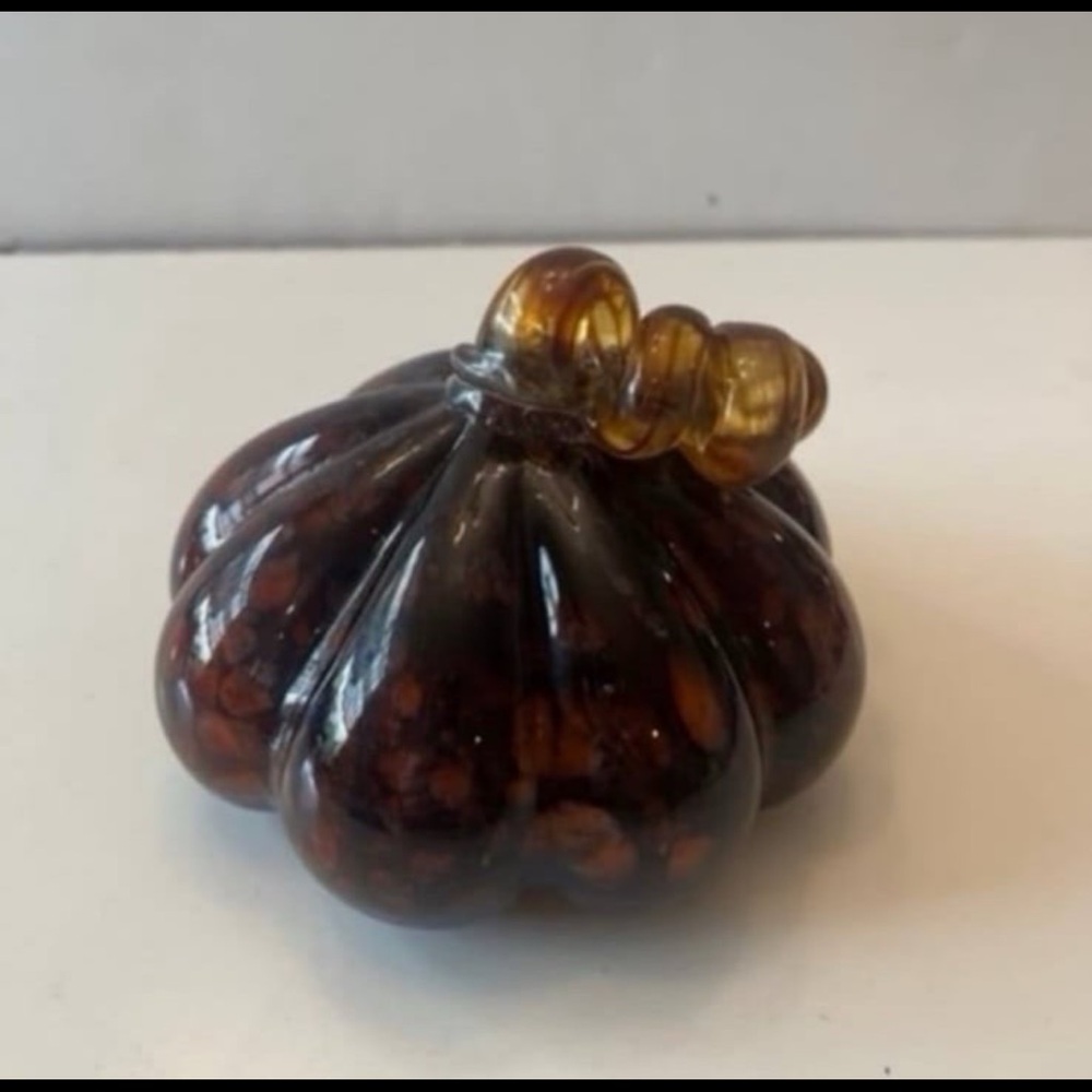 Brown glass pumpkin fall decor